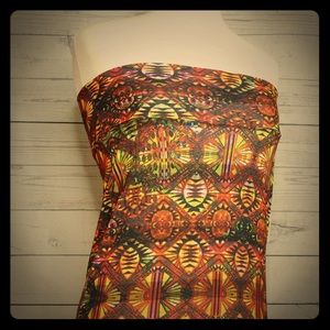 LuLaRoe S Cassie Skirt/Top/Scarf (Bright Tribal)